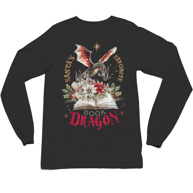 Santa's Favorite Book Dragon Christmas Magic Unisex Long Sleeve T-Shirt