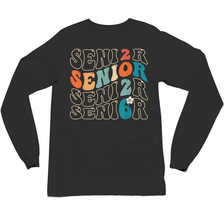 Senior 2026 Class Of 2026 Retro Groovy Graduation Grad Women Unisex Long Sleeve T-Shirt