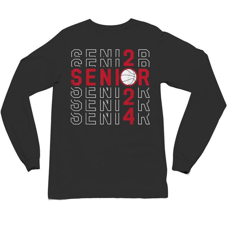 Senior Class Of 2024 Graduation 2024 Maroon Basketball Unisex Long Sleeve T-Shirt