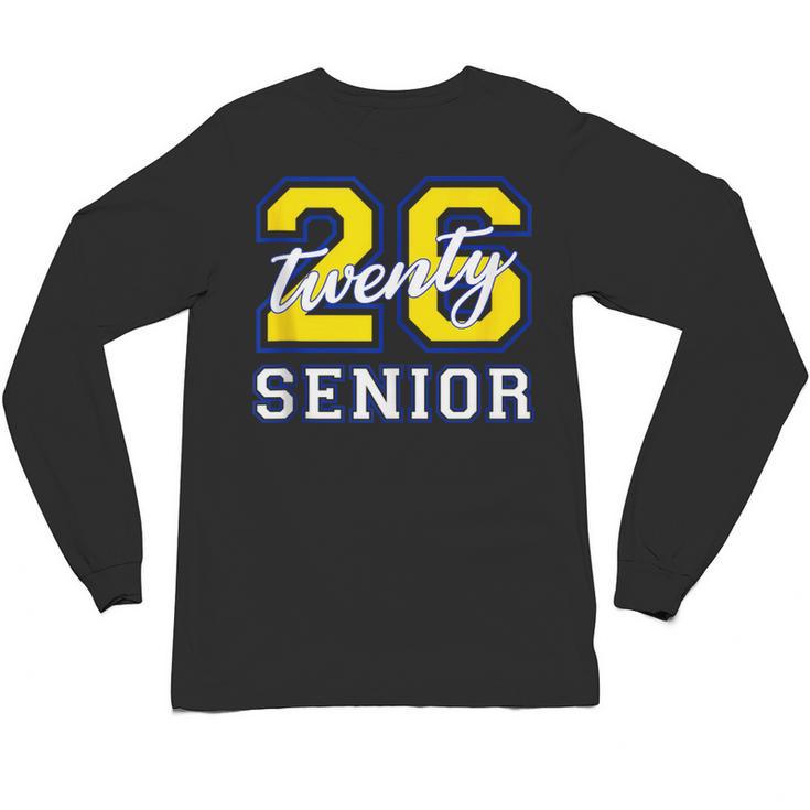 Senior Class 2026 Graduation Yellow Blue Letters Unisex Long Sleeve T-Shirt