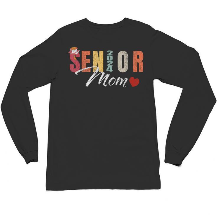 Senior Mom 2024 Graduation Heart Class Of 2024 Unisex Long Sleeve T-Shirt