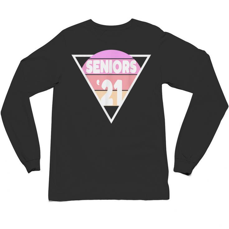 Seniors 2021 For Her Him Retro 21 Graduation Class Unisex Long Sleeve T-Shirt