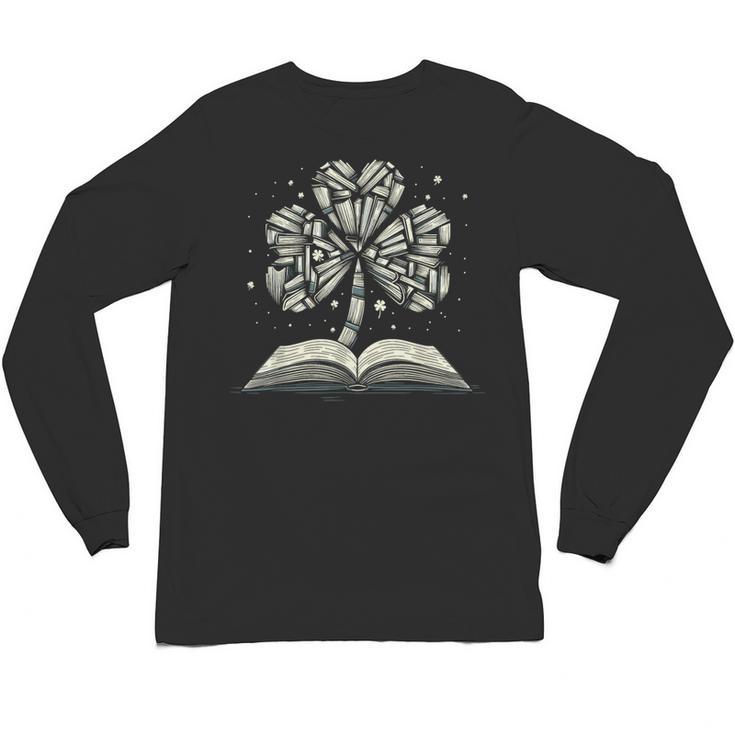 Shamrock Books St Patricks Day Bookworm Librarian Unisex Long Sleeve T-Shirt