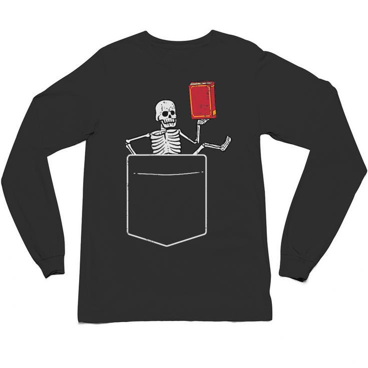 Skeleton Books Read Book Reading Librarian Across America Unisex Long Sleeve T-Shirt