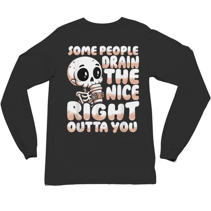 Skeleton Coffee Lover Introvert Unisex Long Sleeve T-Shirt
