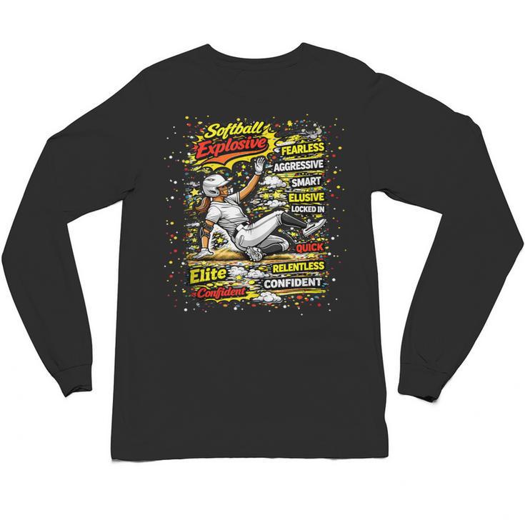 Softball Slider Pop Comic Book Art Best Traits Fast Elite Unisex Long Sleeve T-Shirt