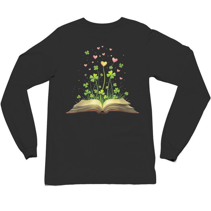 St Patricks Day Book Lover Librarian Core Shamrock Author Unisex Long Sleeve T-Shirt