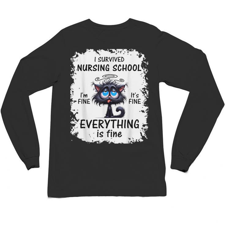I Survived Nursing School Graduation 2025 Unisex Long Sleeve T-Shirt