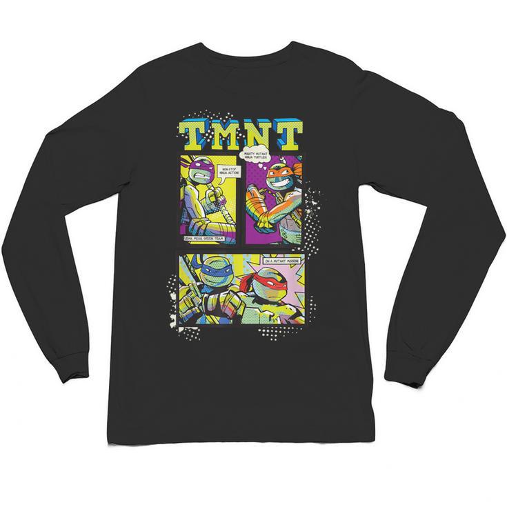 Teenage Mutant Ninja Turtles Retro Neon Comic Book Panels Unisex Long Sleeve T-Shirt