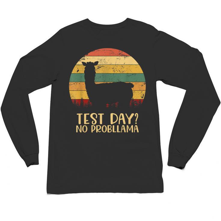 Test Day No Probllama Silhouette Teacher Student Graduation Unisex Long Sleeve T-Shirt