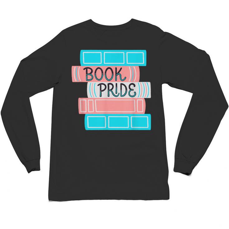 Threadless Grey Sky Chai Trans Book Pride Graphic Unisex Long Sleeve T-Shirt