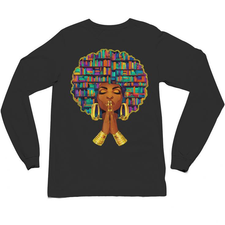 History Month Afro Women Book Lover Librarian Teacher Unisex Long Sleeve T-Shirt