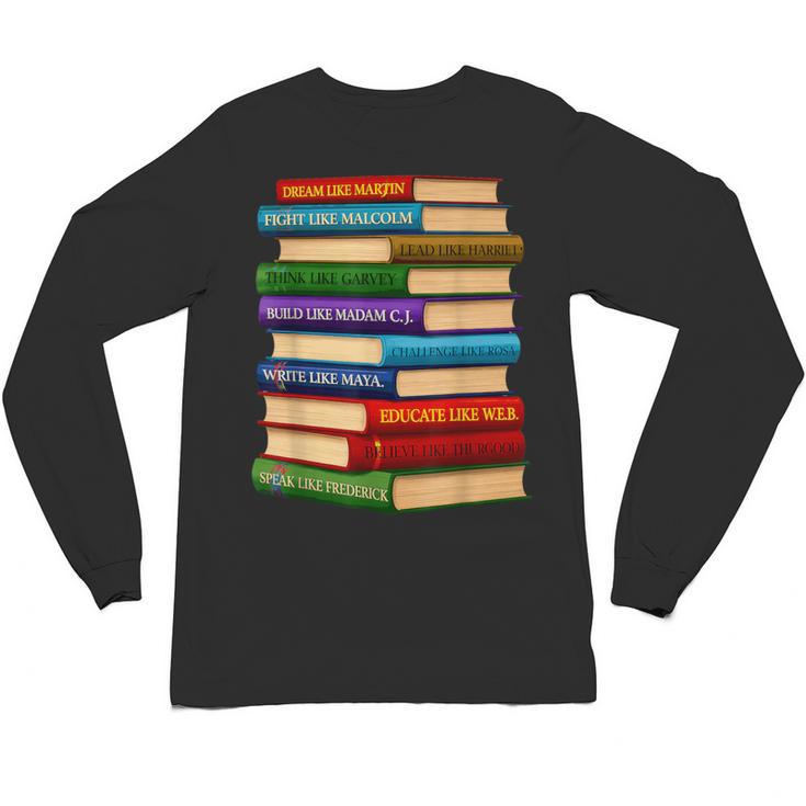 History Month Educated Black Leaders Reading Books Unisex Long Sleeve T-Shirt