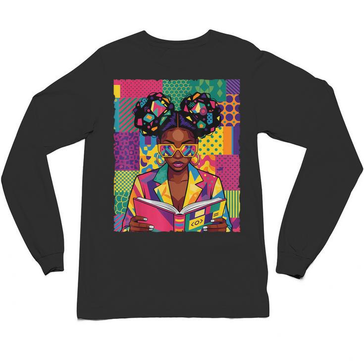 History Month Educated Black Women Girls Reading Book Unisex Long Sleeve T-Shirt