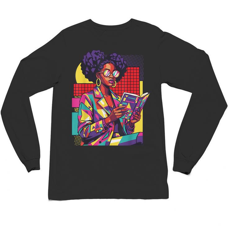 History Woman Reading Book Geometric Girl Educated Unisex Long Sleeve T-Shirt