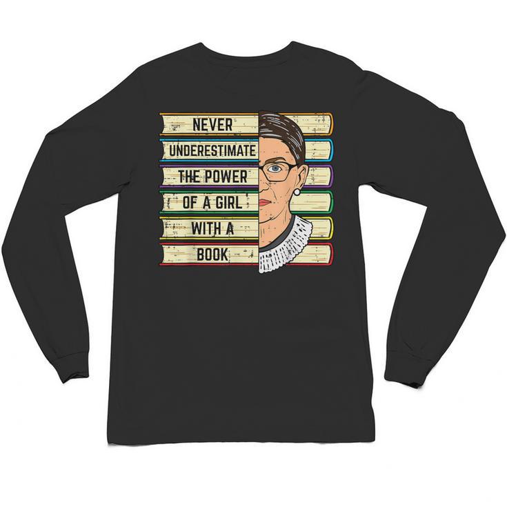 Never Underestimate Girl Read Book Reading Librarian Women Unisex Long Sleeve T-Shirt
