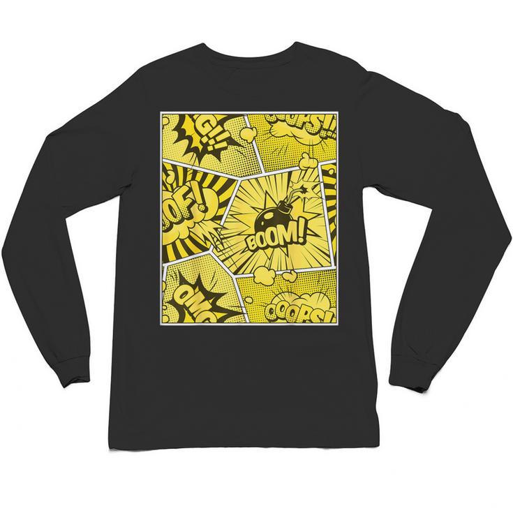 Varsity-Gold Yellow Comic Book University Varsity-Gold Unisex Long Sleeve T-Shirt