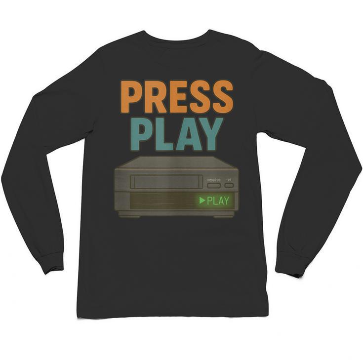 VHS Cassette Retro Analog Nostalgia Theme Unisex Long Sleeve T-Shirt