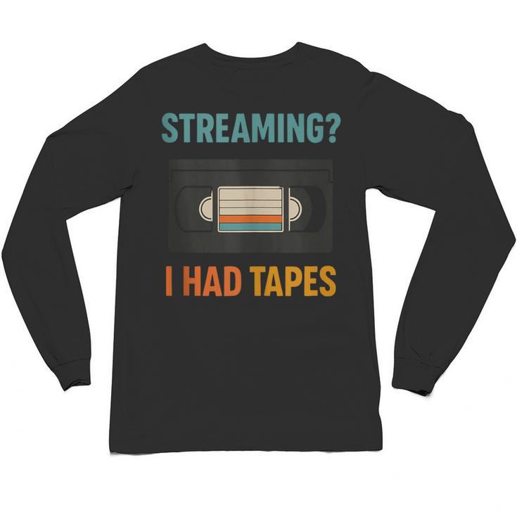 VHS Cassette Tape Retro 80s 90s Nostalgia Unisex Long Sleeve T-Shirt