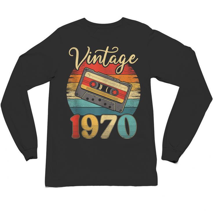 Vintage 1970 Retro Cassette Tape 70s Born Nostalgia Birthday Unisex Long Sleeve T-Shirt