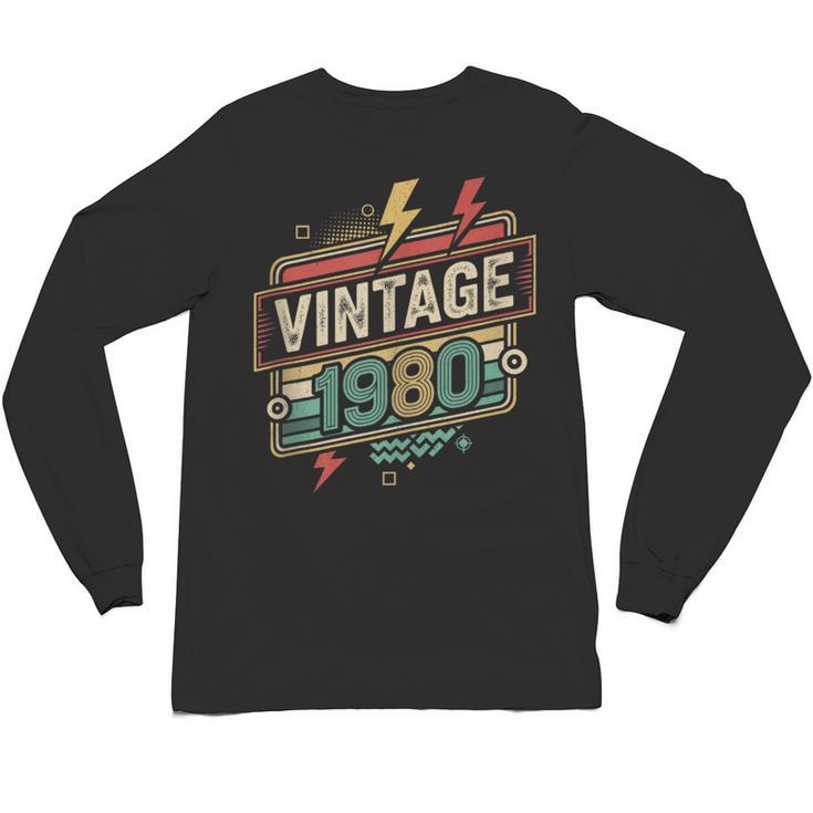Vintage 1980 Retro Badge Decade Nostalgia Graphic Emblem Unisex Long Sleeve T-Shirt