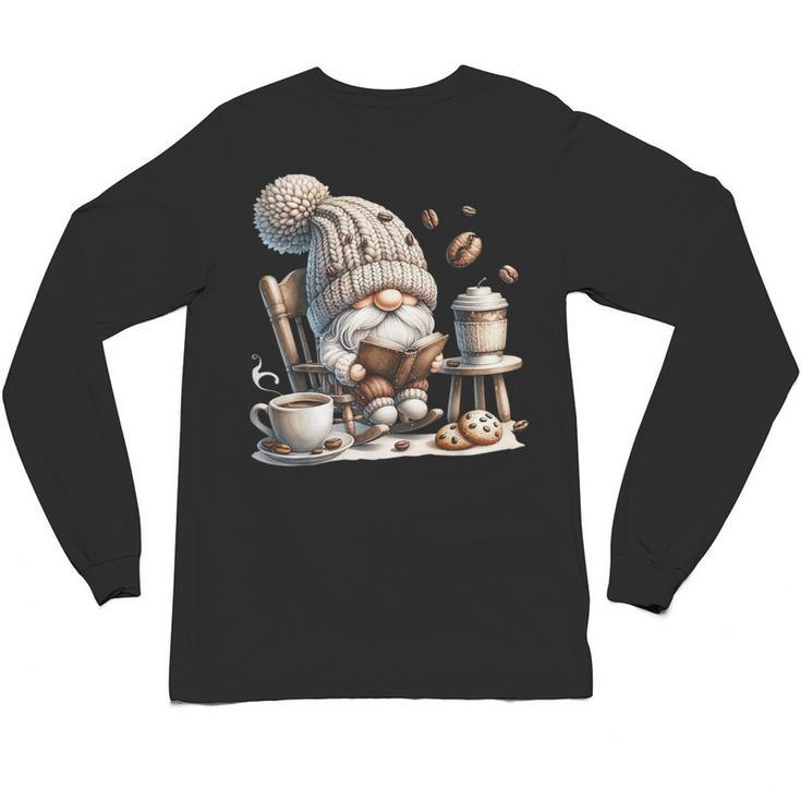 Vintage Cute Gnome Reading Book Coffee Cute Gnome Graphic Unisex Long Sleeve T-Shirt Vintage Cute Gnome Reading Book Coffee Cute Gnome Graphic Unisex Long Sleeve T-Shirt