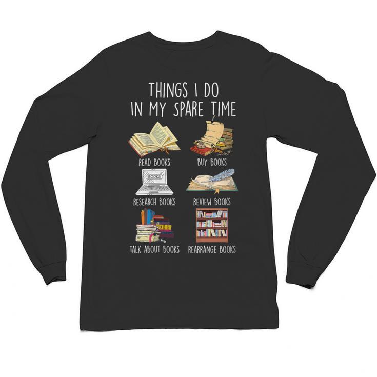 Vintage Retro Things I Do In My Spare Time Books Unisex Long Sleeve T-Shirt