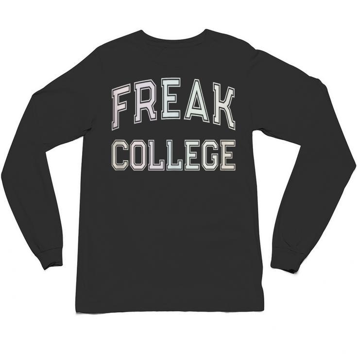 Vintage Sarcastic FREAK COLLEGE Introvert Anti Social Unisex Long Sleeve T-Shirt