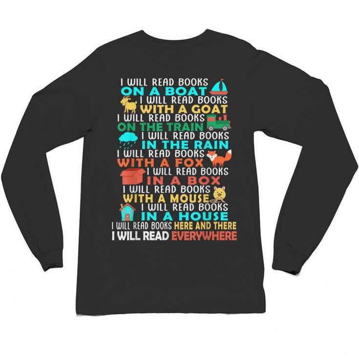 I Will Read Books On A Boat Kids Reading Read Books Unisex Long Sleeve T-Shirt