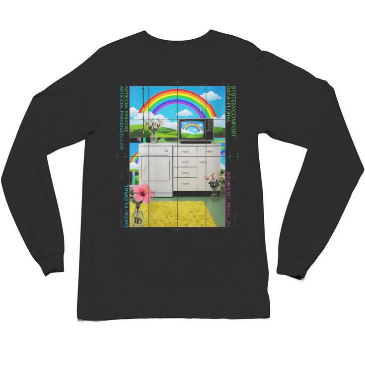 Women's Frutiger Aero Aesthetic Rainbow Glitch Art Unisex Long Sleeve T-Shirt