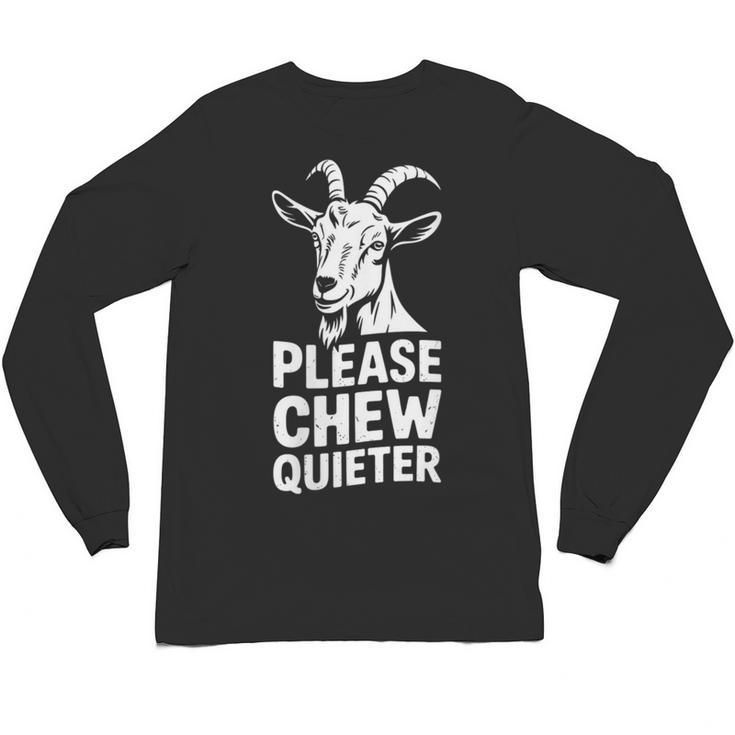 Women's Please Chew Quieter Introvert Quietness Silence Lover Unisex Long Sleeve T-Shirt