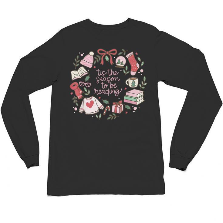 Xmas Tis The Season To Be Reading Books Pajamas Unisex Long Sleeve T-Shirt