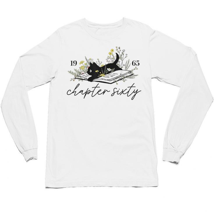 1965 Chapter Sixty Book Cat Lover 60th Birthday For Men Women Unisex Long Sleeve T-Shirt