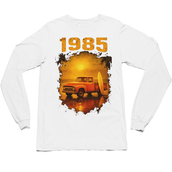 1985 Vintage Sunset Surf Truck Retro Beach Nostalgia Unisex Long Sleeve T-Shirt