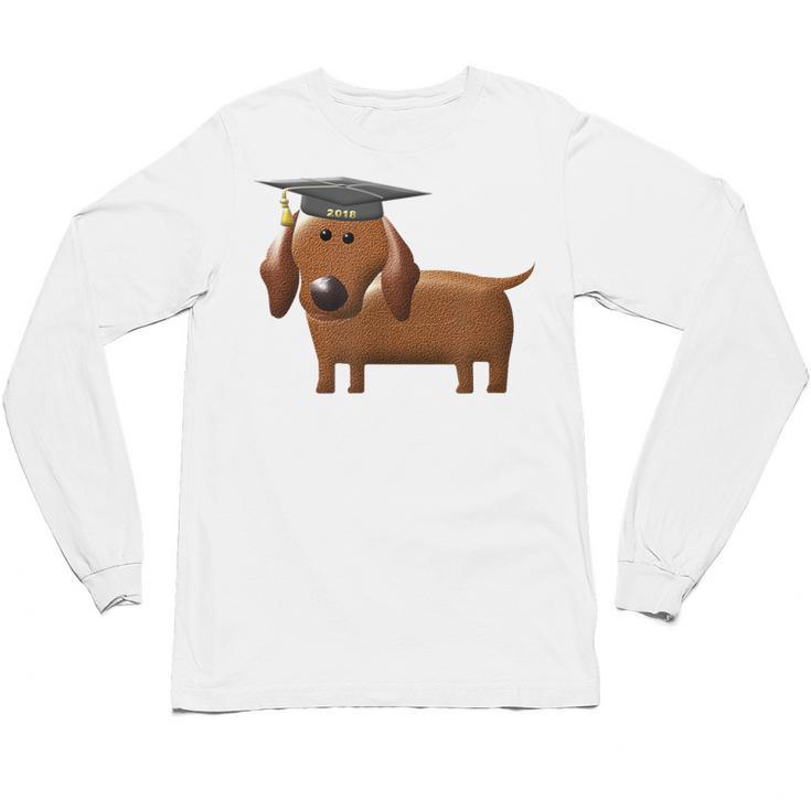 2018 Dog Graduation Shirt Dachshund Graduation For Men Women Kids Unisex Long Sleeve T-Shirt