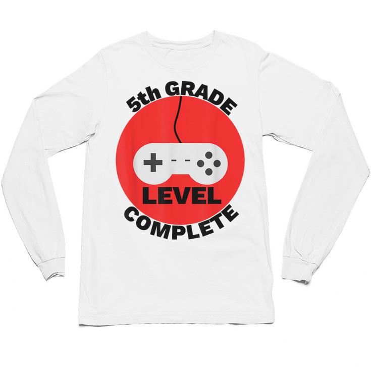 5th Grade Level Complete Gamer Graduation Unisex Long Sleeve T-Shirt