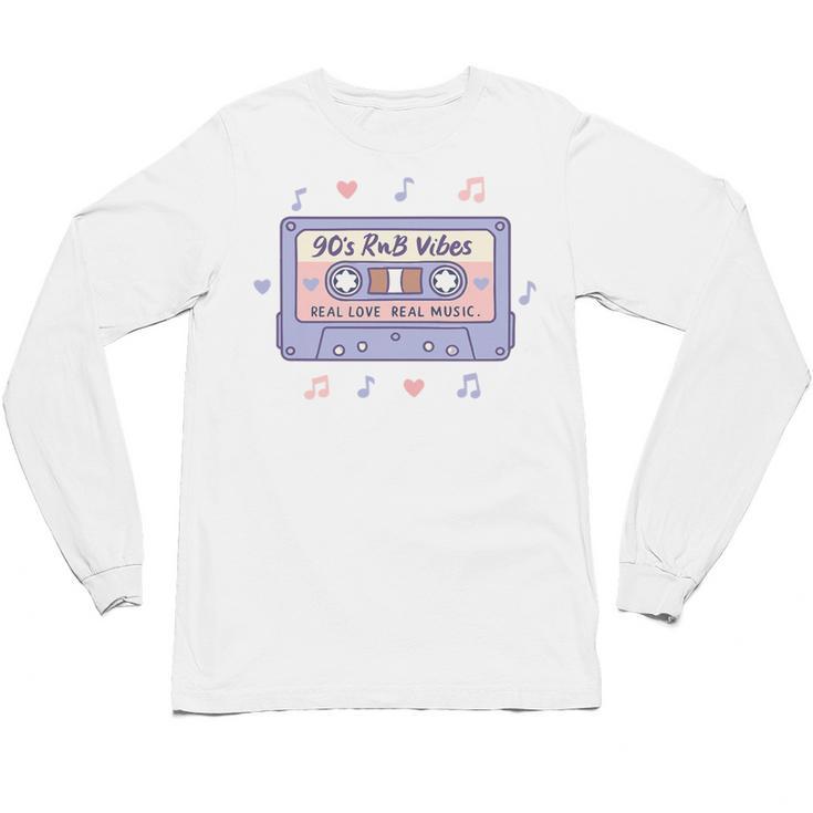90s RNB Vibes Cassette – Retro Music Nostalgia RNB Cassette Premium Tri-Blend Unisex Long Sleeve T-Shirt