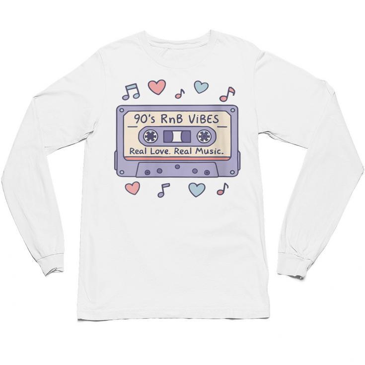 90s RNB Vibes Cassette – Retro Music Nostalgia RNB Cassette Unisex Long Sleeve T-Shirt