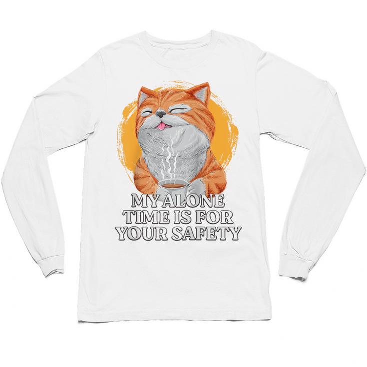 My Alone Time Is For Your Safety Coffee Lover Introvert Raglan Baseball Tee Unisex Long Sleeve T-Shirt