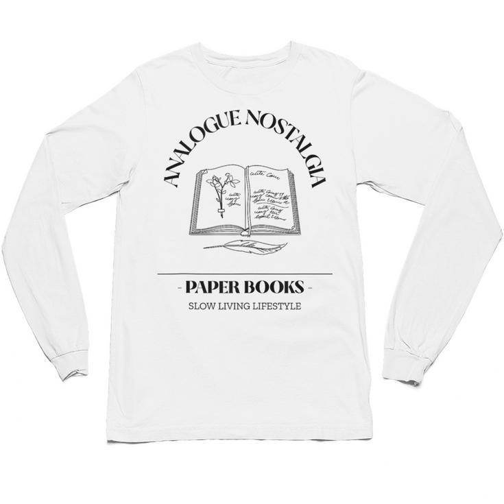 Analogue Nostalgia Paper Books Book Graphic Unisex Long Sleeve T-Shirt