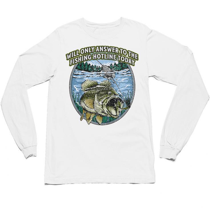 Answer To Fishing Hotline Introvert Humor Antisocial Raglan Baseball Tee Unisex Long Sleeve T-Shirt