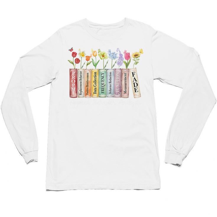 Applied Behavior Analysis Book Wildflower ABA RBT Therapist Premium Tri-Blend Unisex Long Sleeve T-Shirt