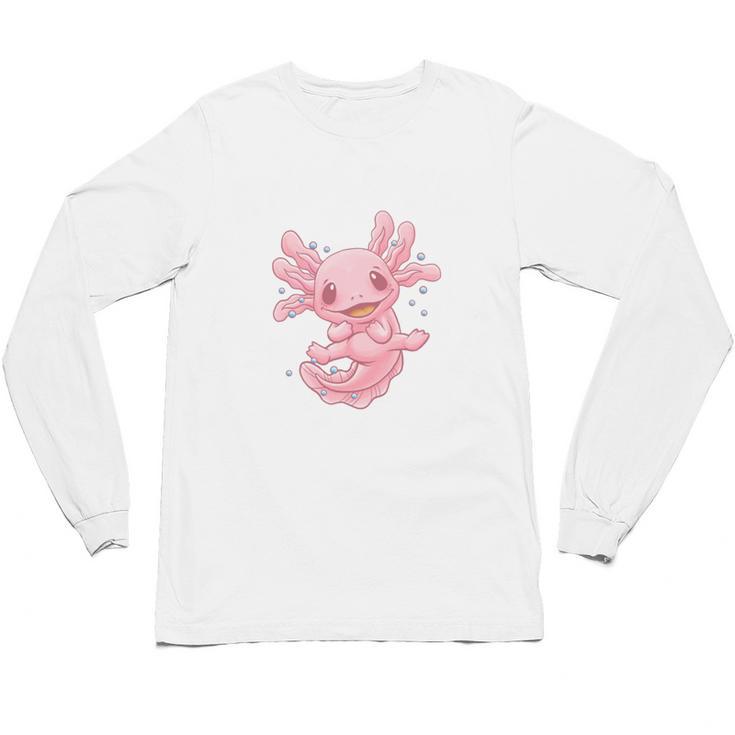 Axolovert Axolotl Humor Salamander Introvert Unisex Long Sleeve T-Shirt