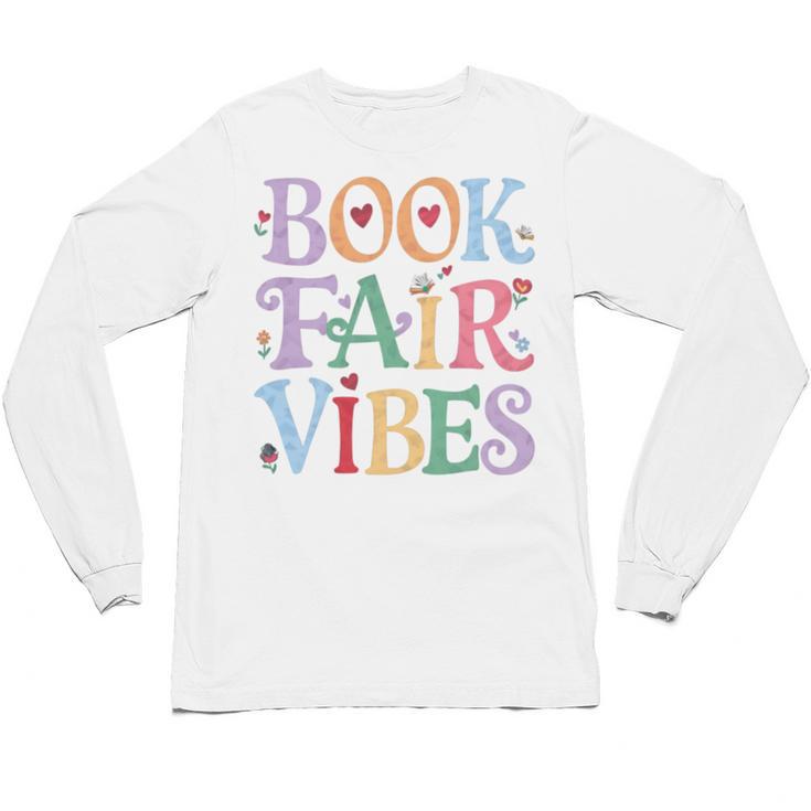 Book Fair Vibes Groovy Retro Reading Unisex Long Sleeve T-Shirt