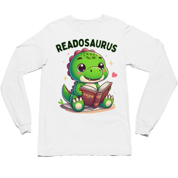 Book Lover Reading Dinosaur Readosaurus Library Unisex Long Sleeve T-Shirt