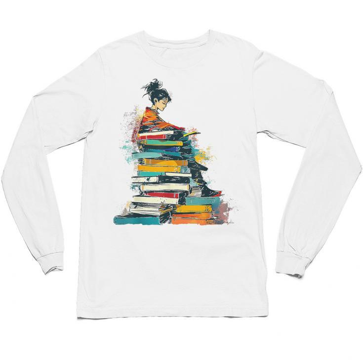 Books Abstract Artist Women Art Painting Books Unisex Long Sleeve T-Shirt