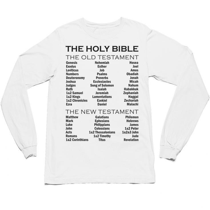 The Books Of The Bible Old And New Testament Complete List Unisex Long Sleeve T-Shirt