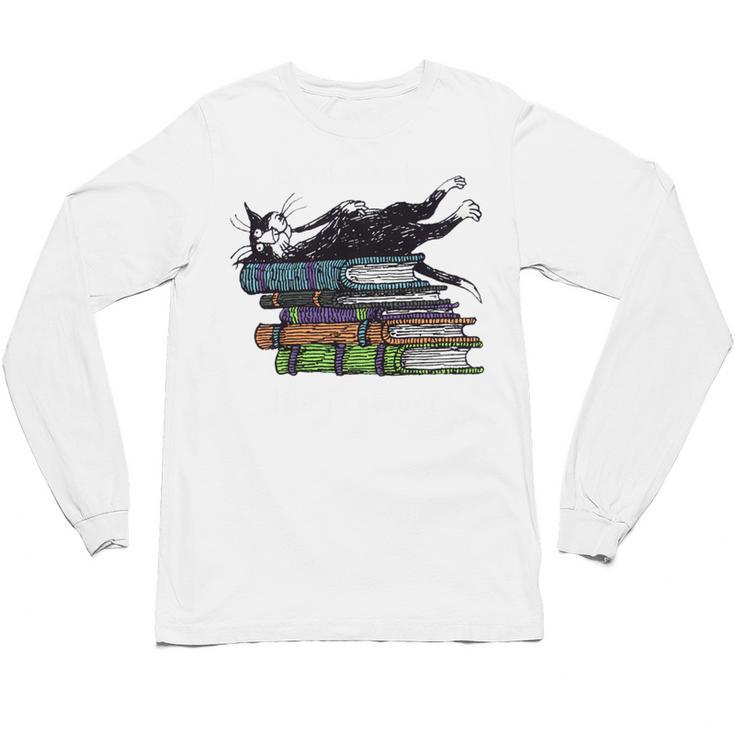 Books Cats Life Is Sweet Cats Books Lover Men Women Unisex Long Sleeve T-Shirt