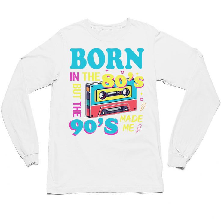 Born In The 80's But 90's Made Me Nostalgia Cassette Tape Premium Tri-Blend Unisex Long Sleeve T-Shirt