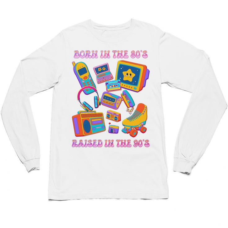 Born In The 80s Raised In The 90s Nostalgia Retro Memories Premium Tri-Blend Unisex Long Sleeve T-Shirt